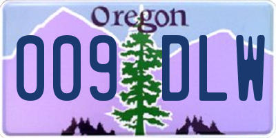 OR license plate 009DLW