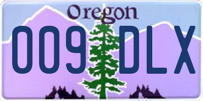 OR license plate 009DLX