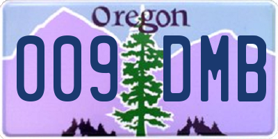 OR license plate 009DMB