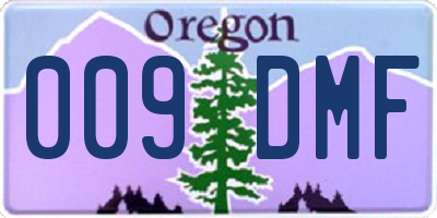 OR license plate 009DMF