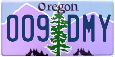 OR license plate 009DMY