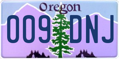 OR license plate 009DNJ