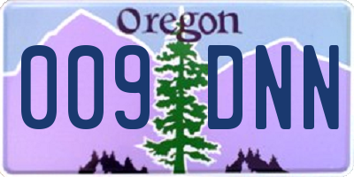 OR license plate 009DNN