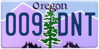 OR license plate 009DNT