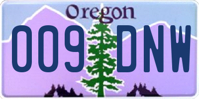 OR license plate 009DNW