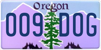 OR license plate 009DOG