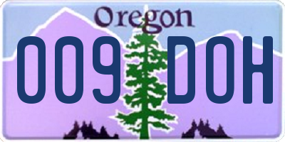 OR license plate 009DOH