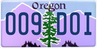 OR license plate 009DOI