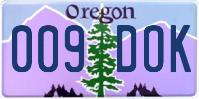 OR license plate 009DOK