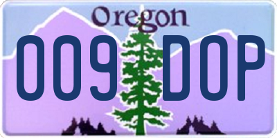 OR license plate 009DOP