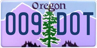 OR license plate 009DOT