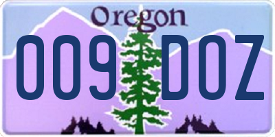 OR license plate 009DOZ