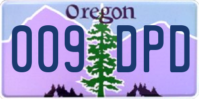 OR license plate 009DPD