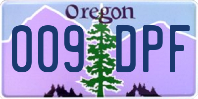 OR license plate 009DPF