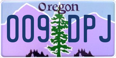 OR license plate 009DPJ
