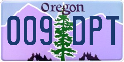 OR license plate 009DPT