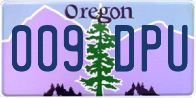 OR license plate 009DPU
