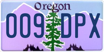 OR license plate 009DPX
