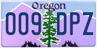 OR license plate 009DPZ