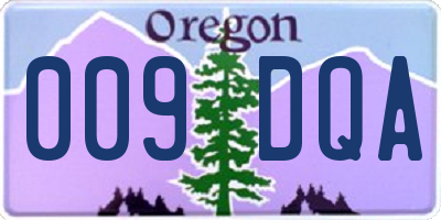 OR license plate 009DQA
