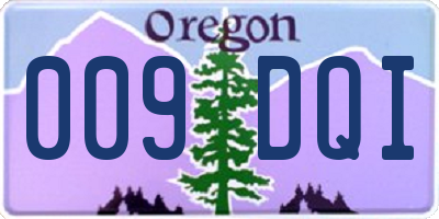 OR license plate 009DQI