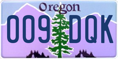 OR license plate 009DQK