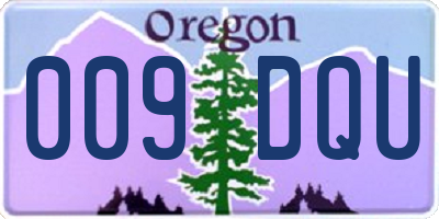 OR license plate 009DQU
