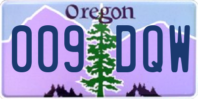 OR license plate 009DQW