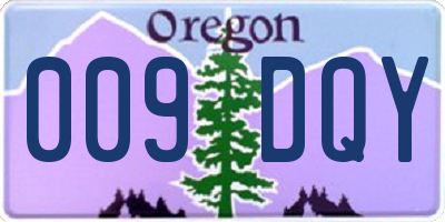OR license plate 009DQY