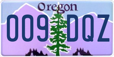 OR license plate 009DQZ
