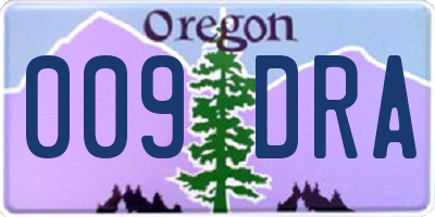 OR license plate 009DRA
