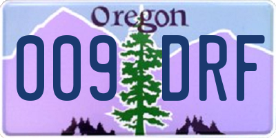 OR license plate 009DRF