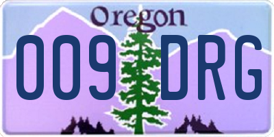 OR license plate 009DRG