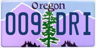 OR license plate 009DRI