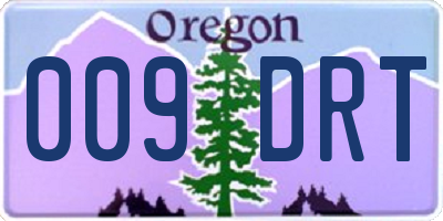 OR license plate 009DRT