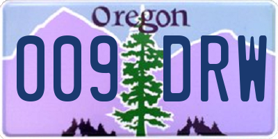 OR license plate 009DRW