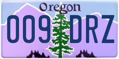 OR license plate 009DRZ