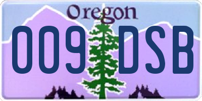 OR license plate 009DSB