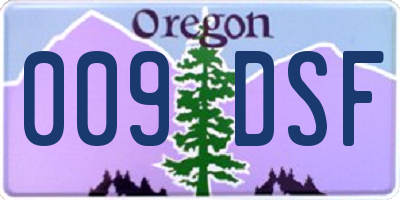 OR license plate 009DSF