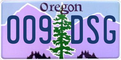 OR license plate 009DSG