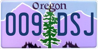 OR license plate 009DSJ