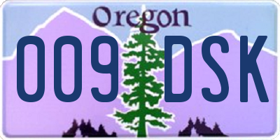 OR license plate 009DSK