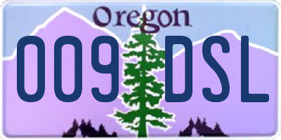 OR license plate 009DSL