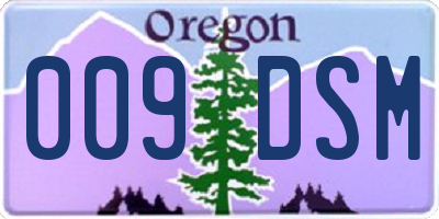 OR license plate 009DSM