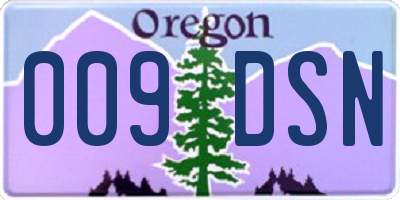 OR license plate 009DSN