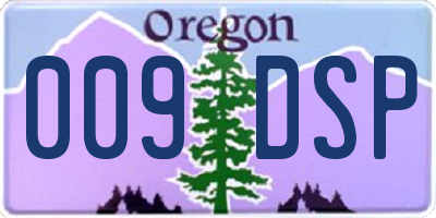 OR license plate 009DSP