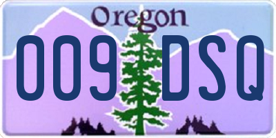 OR license plate 009DSQ