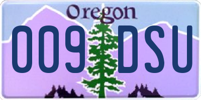 OR license plate 009DSU