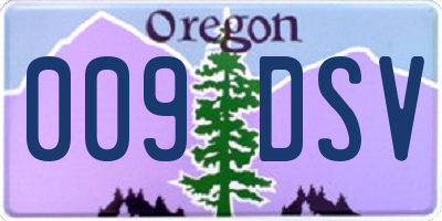 OR license plate 009DSV