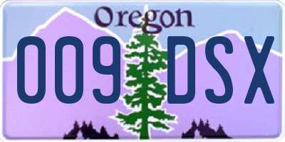 OR license plate 009DSX